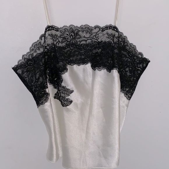 Dior Tops - vintage Christian Dior Medium satin silk lace tank top blouse camisole